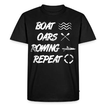 Bateau Aviron Aviron Répétition - T-shirt Premium bio Homme - noir - Devant - Nico (187cm)