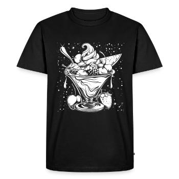 Dessin de coupe glacée - T-shirt Premium bio Homme - noir - Devant - Nico (187cm)