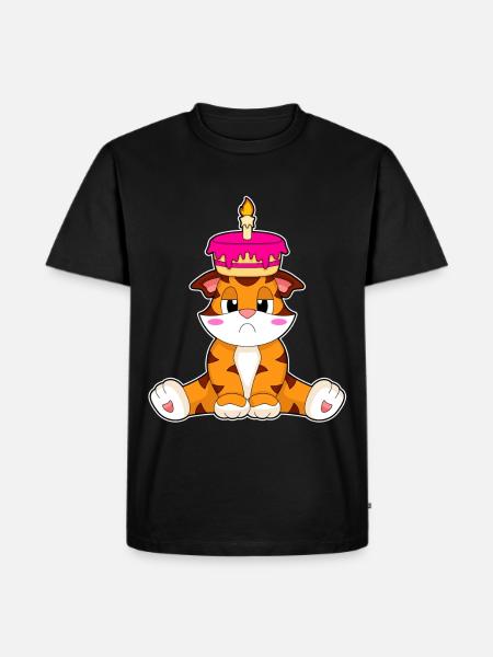 Tiger Birthday Cake - Men's Premium Organic T-Shirt - black