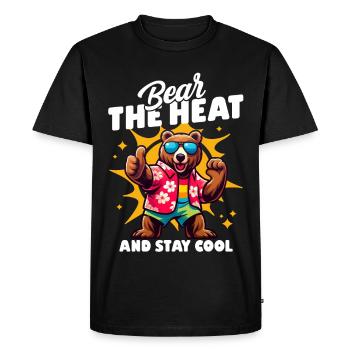 Cool bear with sunglasses and pun saying - Men's Premium Organic T-Shirt - black - Front - Nico (187cm)