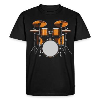 Batteur - T-shirt Premium bio Homme - noir - Devant - Nico (187cm)