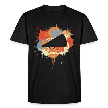 Dessin de mégaphone de pom-pom girl - T-shirt Premium bio Homme - noir - Devant - Nico (187cm)
