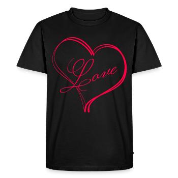 Cœur Cœurs Amour - T-shirt Premium bio Homme - noir - Devant - Nico (187cm)