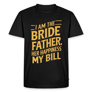 père de la mariée Le père de la mariée plaisante sur son bonheur Bill - T-shirt Premium bio Homme - noir - Devant - Nico (187cm)
