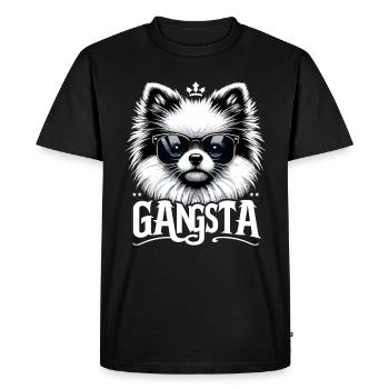 Pomeranian Spitz Gangsta Gangster Dog Gift - Men's Premium Organic T-Shirt - black - Front - Nico (187cm)