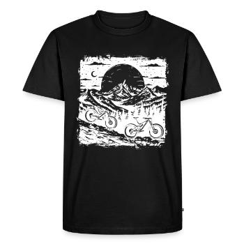 Croquis de VTT - T-shirt Premium bio Homme - noir - Devant - Nico (187cm)