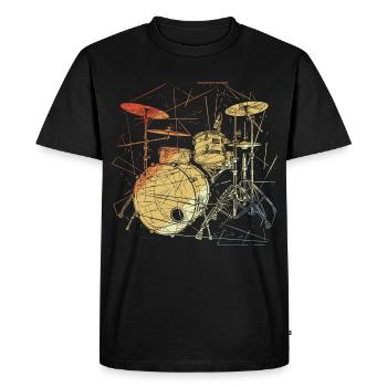 Batterie Retrowave - T-shirt Premium bio Homme - noir - Devant - Nico (187cm)