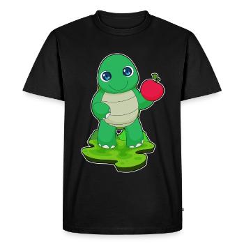 Turtle Apple - Men's Premium Organic T-Shirt - black - Front - Nico (187cm)