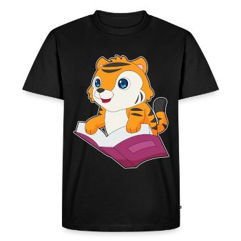 Tiger Book - Men's Premium Organic T-Shirt - black - Front - Nico (187cm)