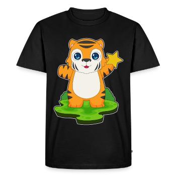 Tiger Star - Men's Premium Organic T-Shirt - black - Front - Nico (187cm)