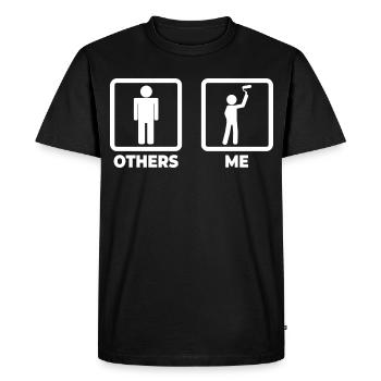 Vie de peintre en bâtiment - T-shirt Premium bio Homme - noir - Devant - Nico (187cm)