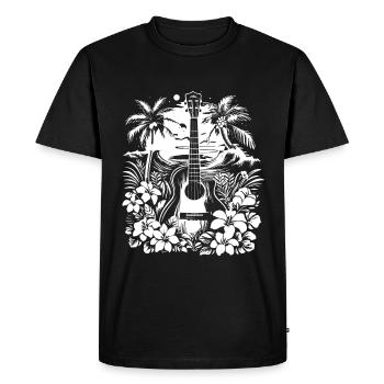 Croquis de guitare - T-shirt Premium bio Homme - noir - Devant - Nico (187cm)