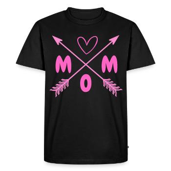 MOM Heart Cross Arrows - Men's Premium Organic T-Shirt - black - Front - Nico (187cm)