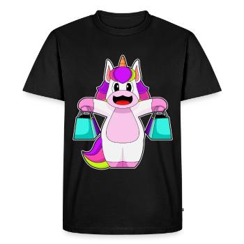 Unicorn Tote Bag - Men's Premium Organic T-Shirt - black - Front - Nico (187cm)