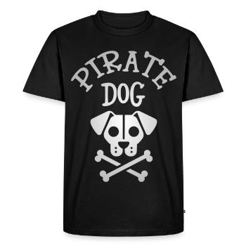 Pirate Dog Skull - Men's Premium Organic T-Shirt - black - Front - Nico (187cm)