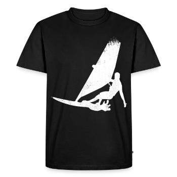 Funny Windsurfer Sketch - Men's Premium Organic T-Shirt - black - Front - Nico (187cm)