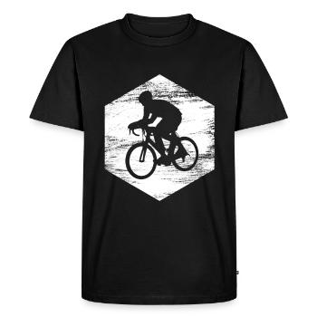 Cyclist Drawing - Men's Premium Organic T-Shirt - black - Front - Nico (187cm)