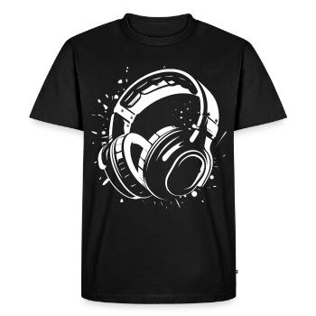 Dj Headphones Sketch - T-shirt Premium bio Homme - noir - Devant - Nico (187cm)