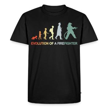 Évolution des pompiers - T-shirt Premium bio Homme - noir - Devant - Nico (187cm)
