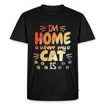 Cute cat saying - Men's Premium Organic T-Shirt - black - Front - Nico (187cm)