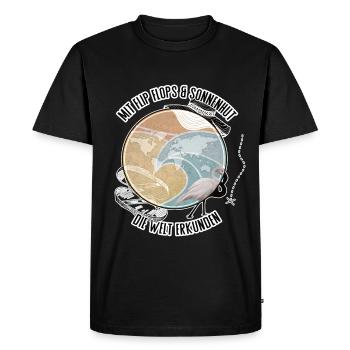 Explorez le monde avec des tongs et du soleil - T-shirt Premium bio Homme - noir - Devant - Nico (187cm)