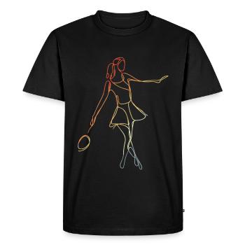 Badminton Player Sketch - Men's Premium Organic T-Shirt - black - Front - Nico (187cm)