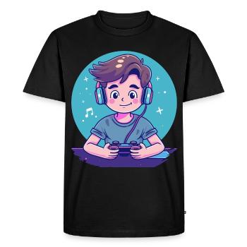 Garçon de jeu - T-shirt Premium bio Homme - noir - Devant - Nico (187cm)
