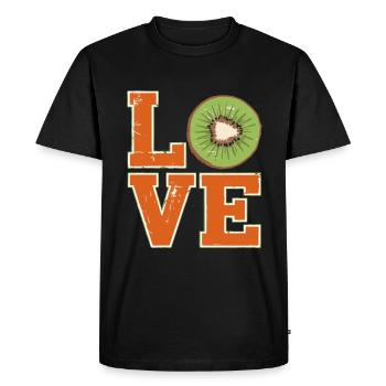 Kiwi Love Kiwi Fruit Chinese Gooseberry - Men's Premium Organic T-Shirt - black - Front - Nico (187cm)