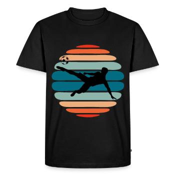 Soccer Goalkeeper Silhouette Retro - Men's Premium Organic T-Shirt - black - Front - Nico (187cm)