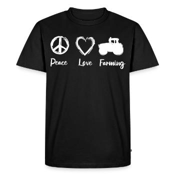 Paix Amour Agriculture - T-shirt Premium bio Homme - noir - Devant - Nico (187cm)