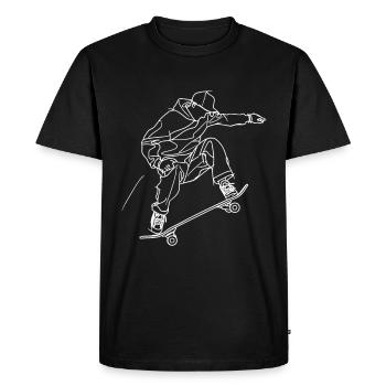 Skateboarder Sketch - Men's Premium Organic T-Shirt - black - Front - Nico (187cm)