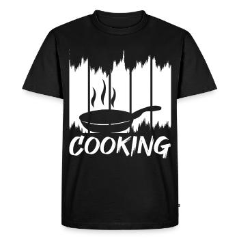 Cuisine amusante - T-shirt Premium bio Homme - noir - Devant - Nico (187cm)