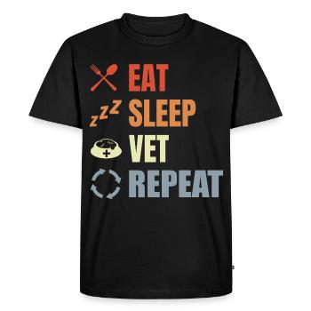 Eat Sleep Vet Repeat - Men's Premium Organic T-Shirt - black - Front - Nico (187cm)