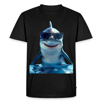Requin Requin Requin Tigre Requin Requin Gris Grand Requin Blanc - T-shirt Premium bio Homme - noir - Devant - Nico (187cm)