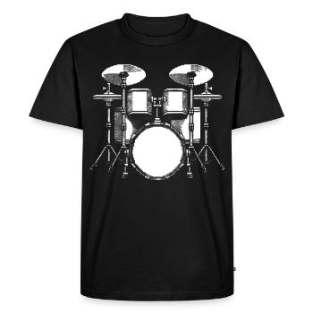 Drums Graphics - Men's Premium Organic T-Shirt - black - Front - Nico (187cm)