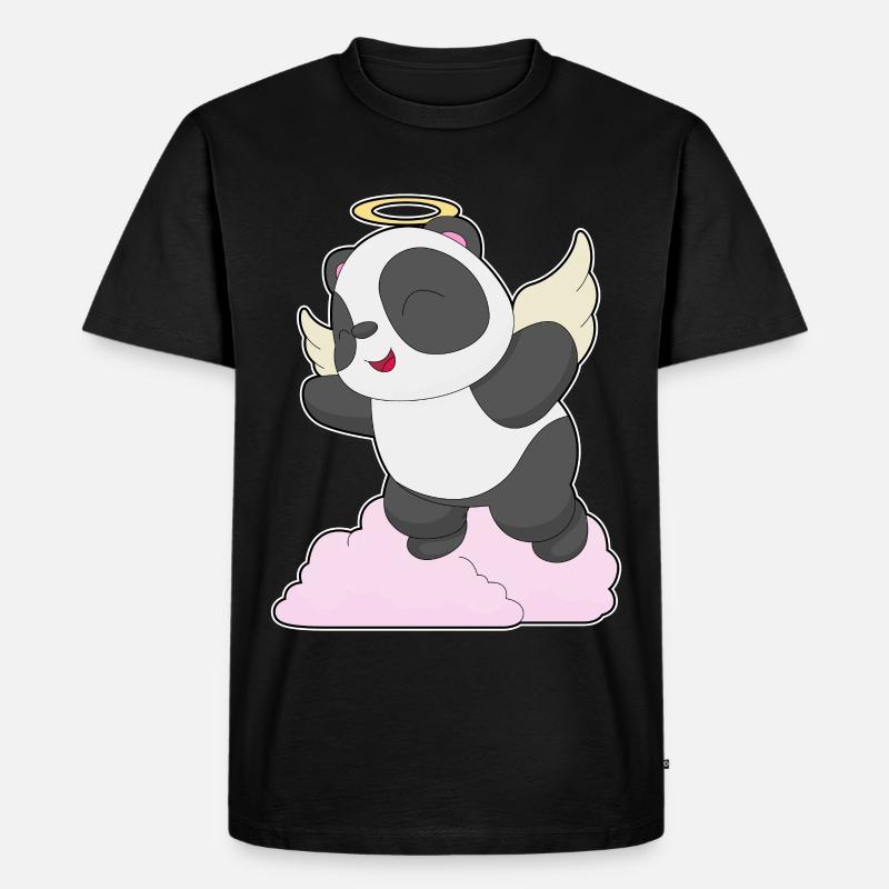 Panda Engel Engelsflügel - Männer Premium Bio T-Shirt - Schwarz