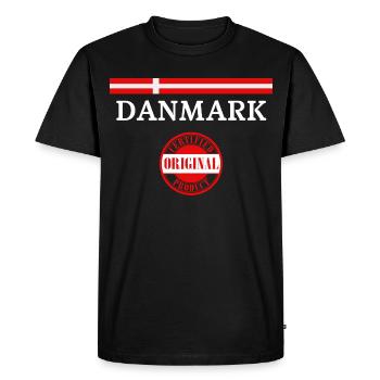 Flag of Denmark, Danish pride - Men's Premium Organic T-Shirt - black - Front - Nico (187cm)