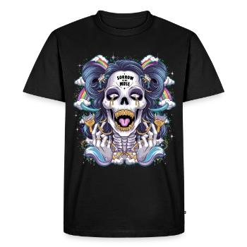 Glittering skeleton skull with rainbow - Men's Premium Organic T-Shirt - black - Front - Nico (187cm)