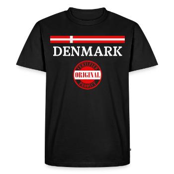 Flag of Denmark, Danish pride - Men's Premium Organic T-Shirt - black - Front - Nico (187cm)