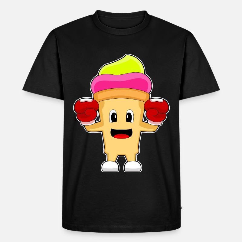 Eiscreme Boxer Boxhandschuhe Boxen - Männer Premium Bio T-Shirt - Schwarz