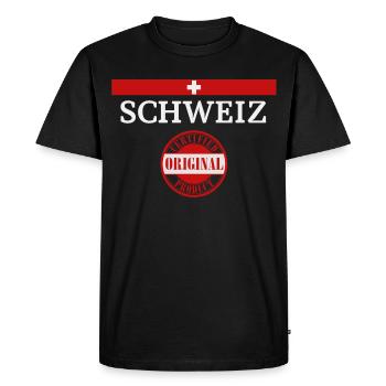Drapeau de la Suisse, fierté suisse - T-shirt Premium bio Homme - noir - Devant - Nico (187cm)