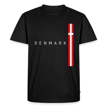 Flag of Denmark, Danish pride - Men's Premium Organic T-Shirt - black - Front - Nico (187cm)