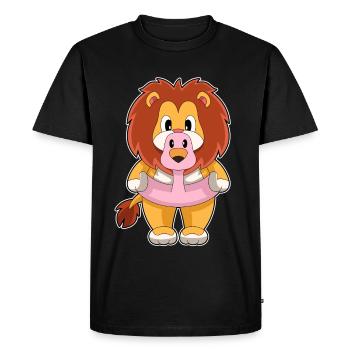 Flamant Lion - T-shirt Premium bio Homme - noir - Devant - Nico (187cm)