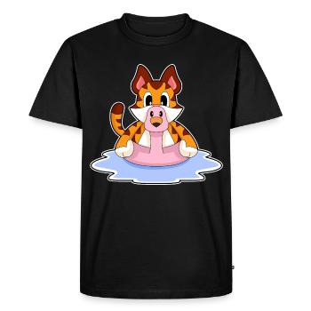 Flamant rose tigré - T-shirt Premium bio Homme - noir - Devant - Nico (187cm)