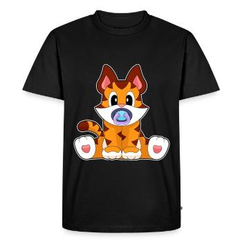 Tiger Baby Pacifier - Men's Premium Organic T-Shirt - black - Front - Nico (187cm)