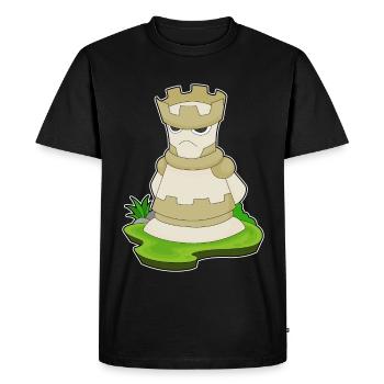 Pièce d’échecs Tour Échecs - T-shirt Premium bio Homme - noir - Devant - Nico (187cm)