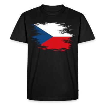 Drapeau de la République tchèque utilisé design - T-shirt Premium bio Homme - noir - Devant - Nico (187cm)