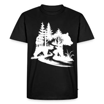 Bears Silhouette Forest Art - Men's Premium Organic T-Shirt - black - Front - Nico (187cm)