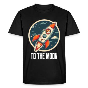 To The Moon Shiba Inu Rocket Crypto Currency - Men's Premium Organic T-Shirt - black - Front - Nico (187cm)