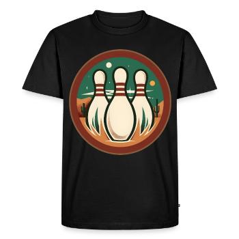 Vintage Bowling - Men's Premium Organic T-Shirt - black - Front - Nico (187cm)